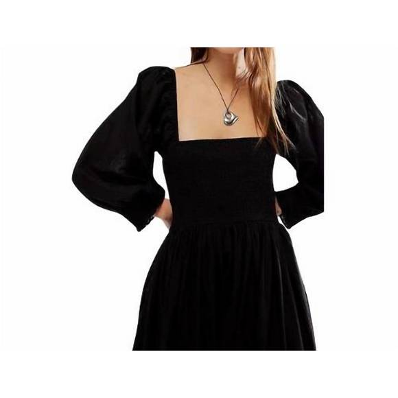 NEW FREE PEOPLE perfect storm midi dress in black - Picture 2 of 4